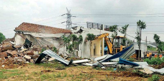 Farmhouses built without nod razed by DTCP- Sohna Farmhouses built without nod razed